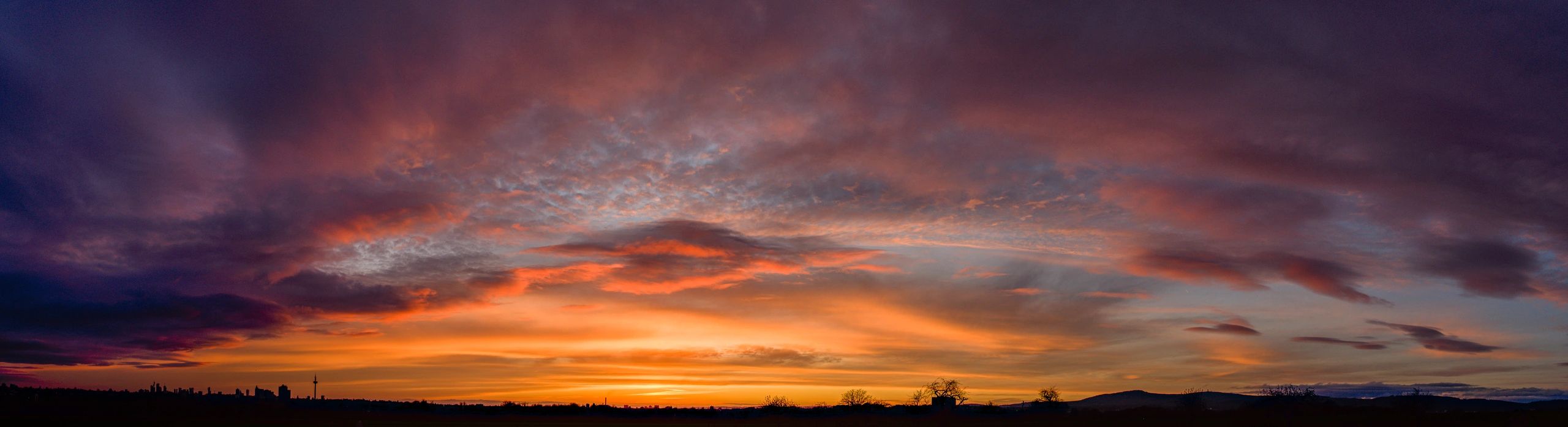 Sunrise over a golf course landscape